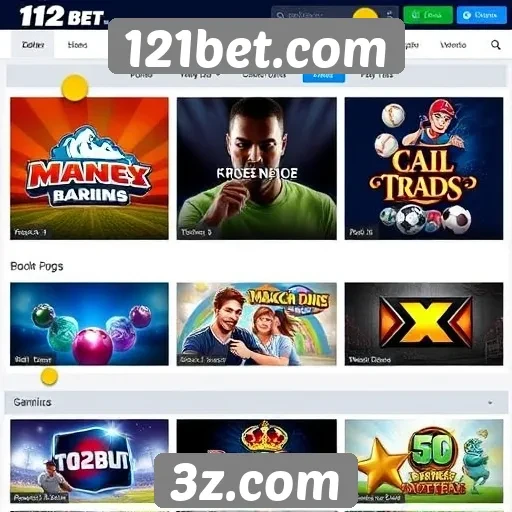 Variedade de jogos disponíveis no site 121bet.com